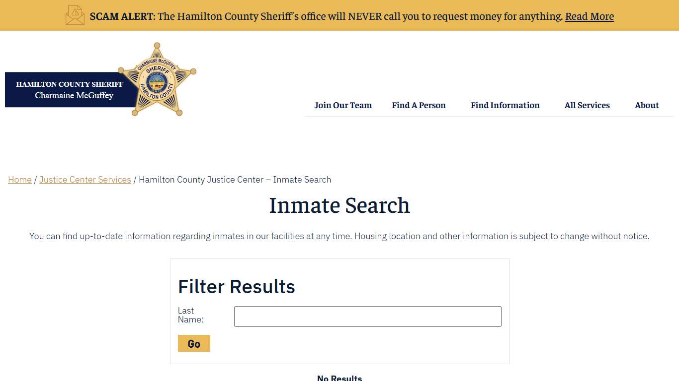Hamilton County Sheriff's Office | Inmate Search